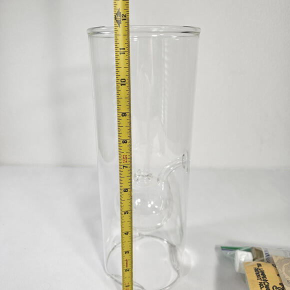 Vintage 1996 Stoneglow 11.5" Clear Glass Oil Lamp Kit Flame Illumination - Picture 8 of 11